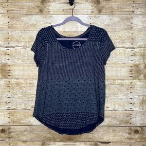 LUCKY BRAND BOHO SCOOP NECK ROUND HEM MULTICOLOR SIZE MEDIUM BLOUSE